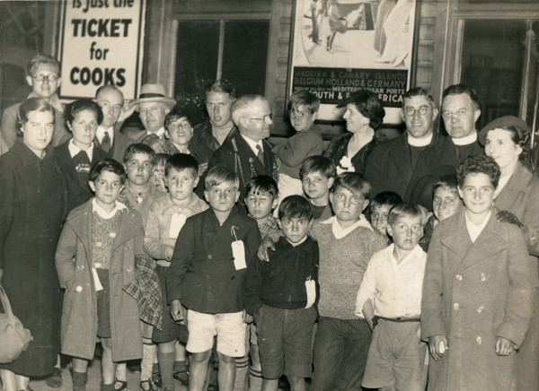 Accueil des enfants basques à Newcastle upon Tyne, le 29 juin 1937